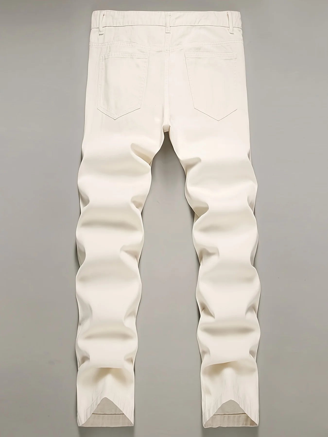 Men's jeans, men's spider web printed worn-out jeans