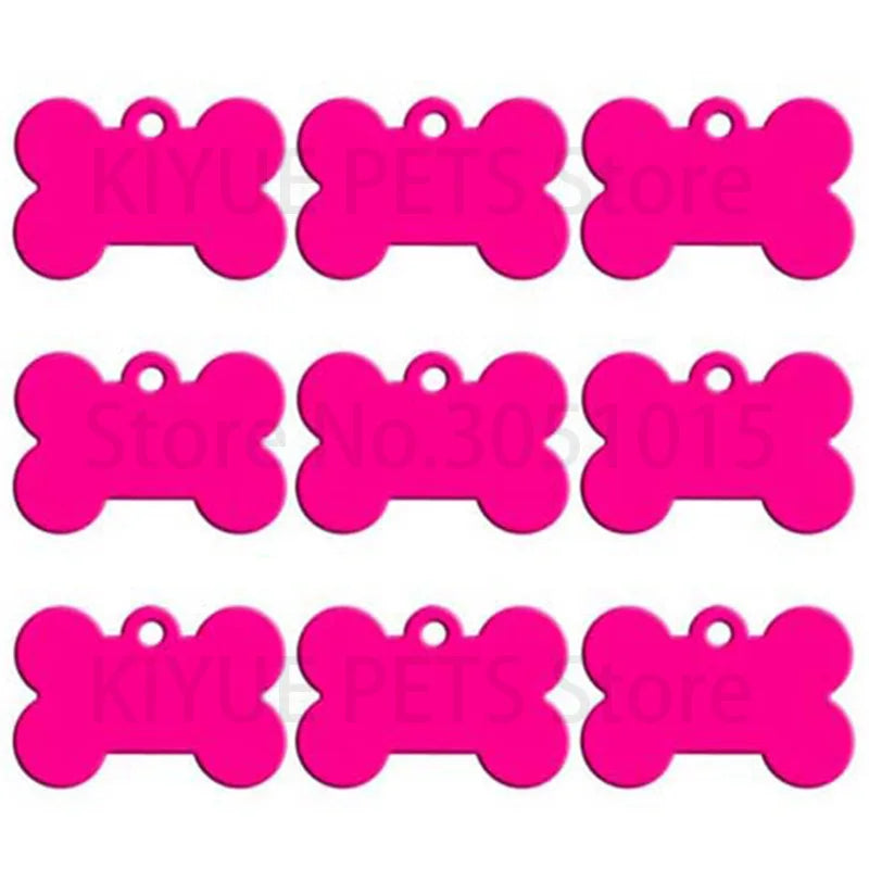 20Pcs Dog ID Tag Personalized Pet Engraved Pet ID Name Number For Puppy Dog Customized Tag Collar Pendant Bone Pet Accessories