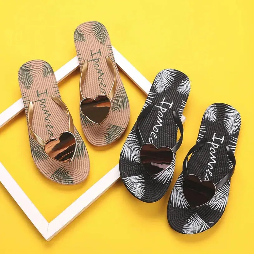 Home Slipper Women Heart Love Cloud Sandals Summer Flip Flops Beach Slides Casual House Shoes Platform Bathroom Flat Female