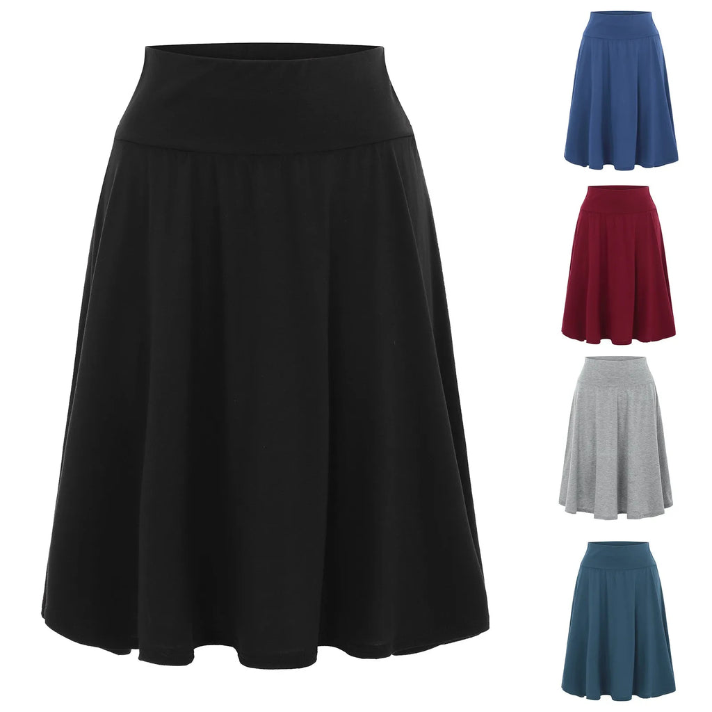 Casual Loose Skirts Womens Office Elegant Elastic High Waist Tie Pencil Work Skirt Pleated Streetwear Midi Beach Sunskirt