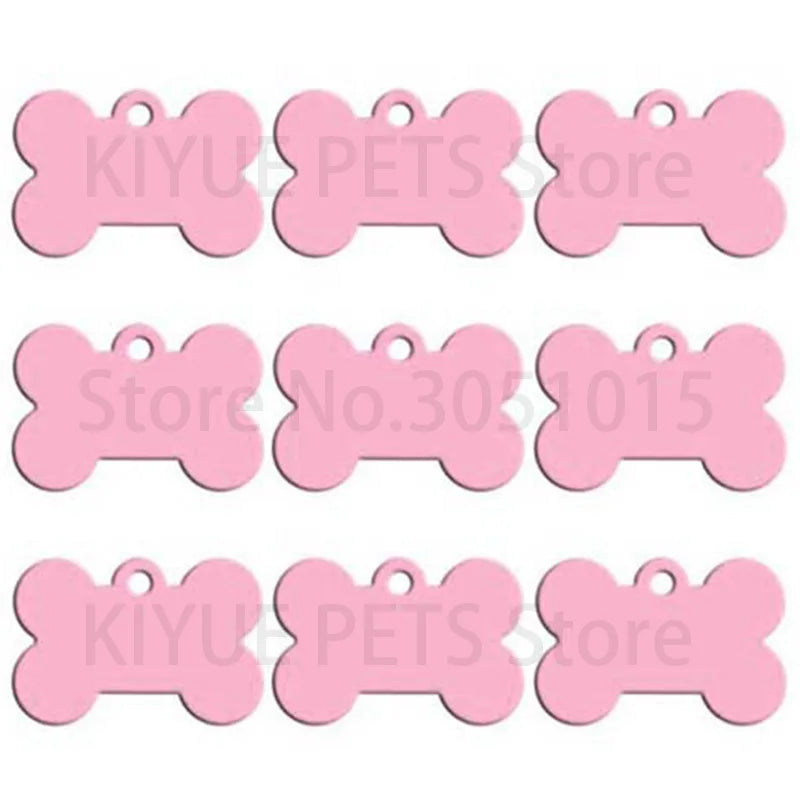 20Pcs Dog ID Tag Personalized Pet Engraved Pet ID Name Number For Puppy Dog Customized Tag Collar Pendant Bone Pet Accessories