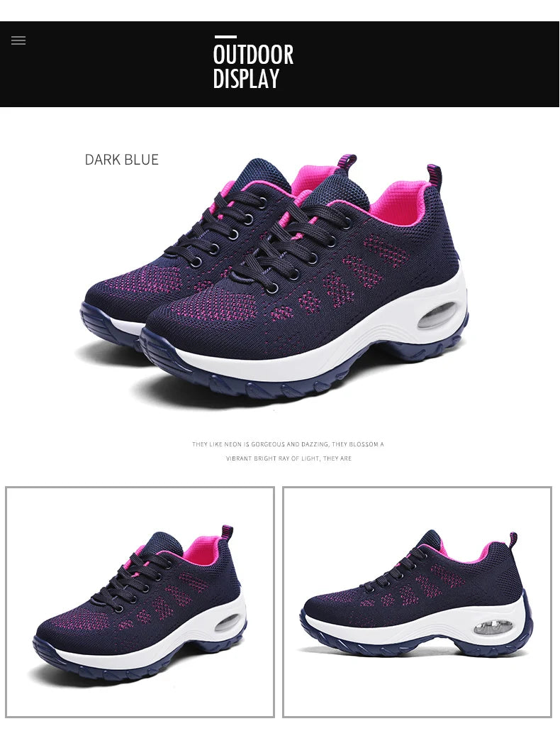 2025 Women's Fashion New Product: Sports Walking Shoes Breathable and Lightweight Casual Walking Platform Shoes Calzados Mujeres