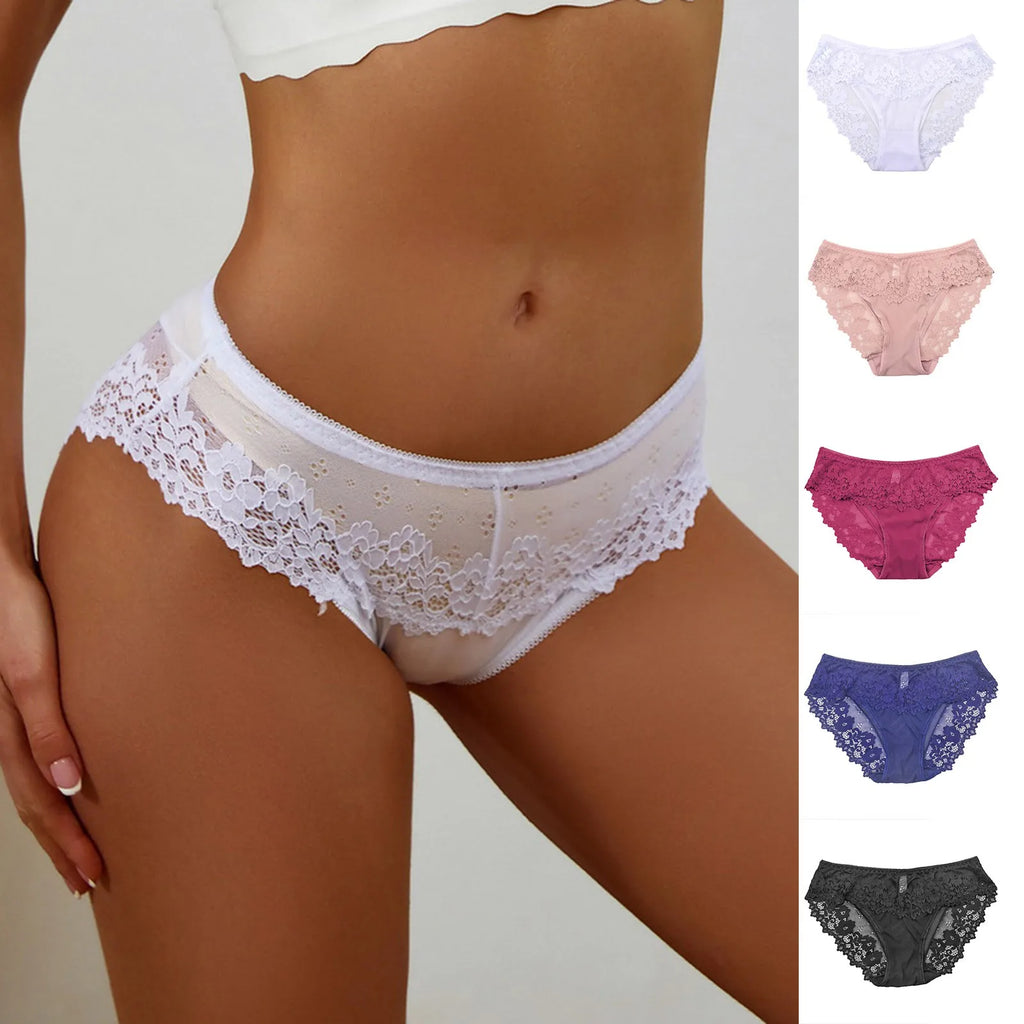 Sexy Lingerie Panties For Women Lace Underwear Feminine Large Size Breathable Transparent Mesh Women'S Summer Bragas Para Mujer