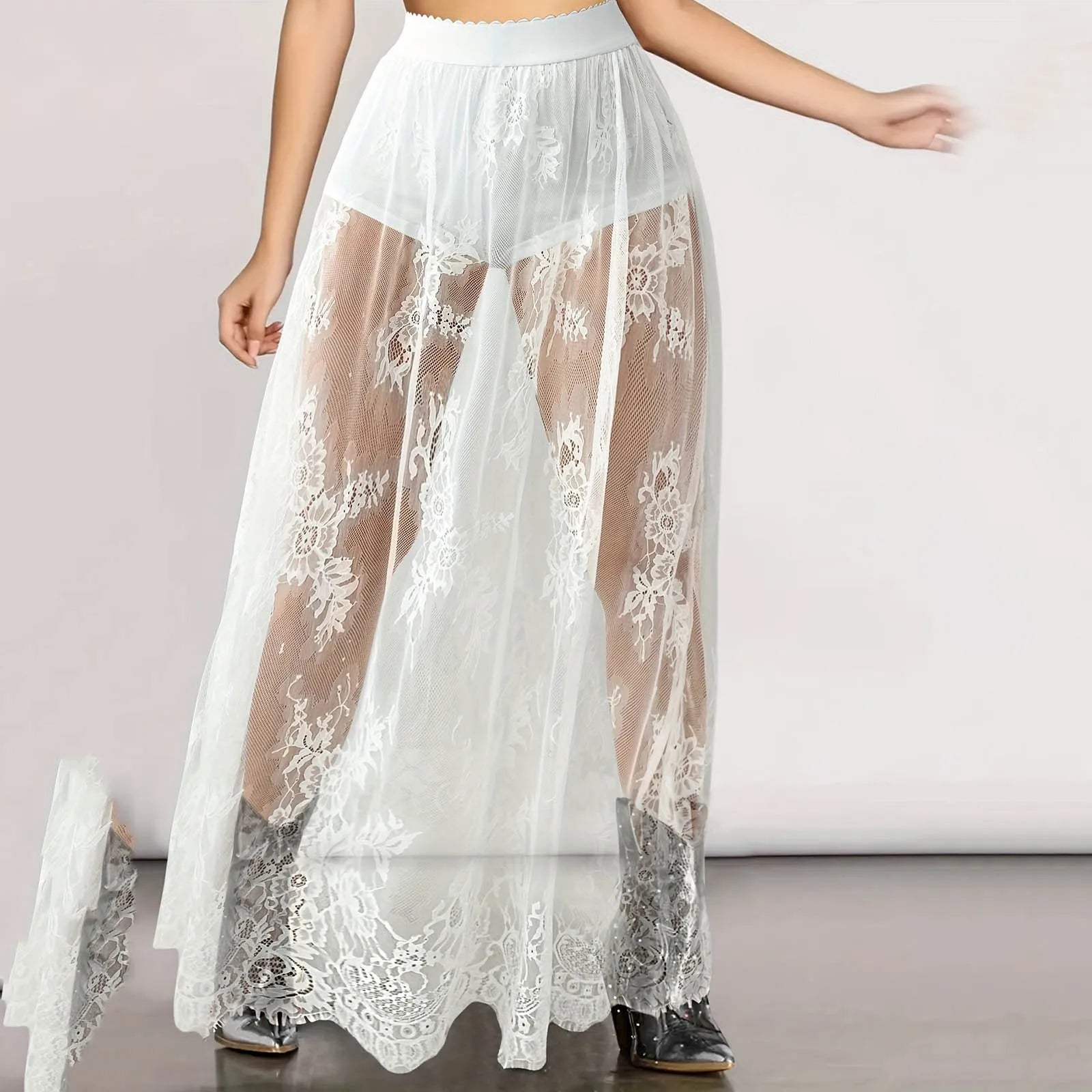 Womens Lace Skirt Elastic Waist Asymmetric Irregular Hem Lace Floral Hem Mini Skirt E Girl Sexy Fashion Streetwear юбка шорты
