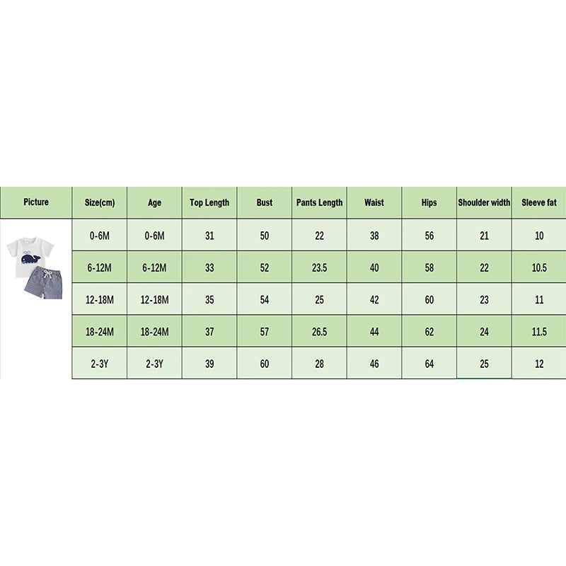 Lioraitiin Toddler Baby Boy Shorts Set Whale/Dinosaur/Turtle Short Sleeve T-shirts Striped Elastic Waist Shorts Summer Outfit