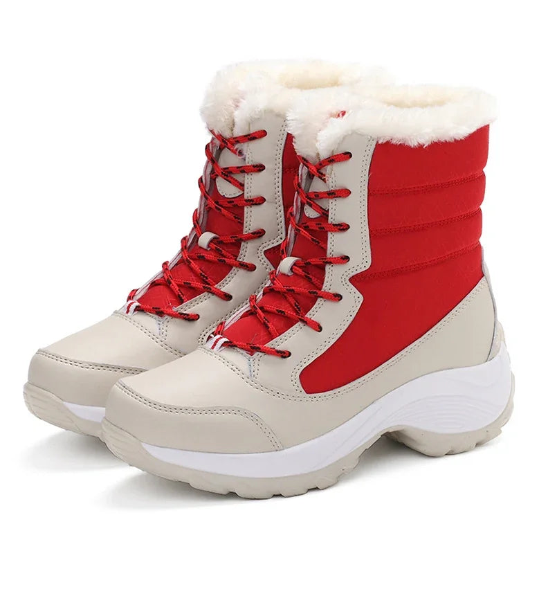 Women Boots Winter Platform Heels Snow Boots for Wamen 2023 Trend Fur Warm Ankle Boots Female Plush Winter Waterproof Shoes