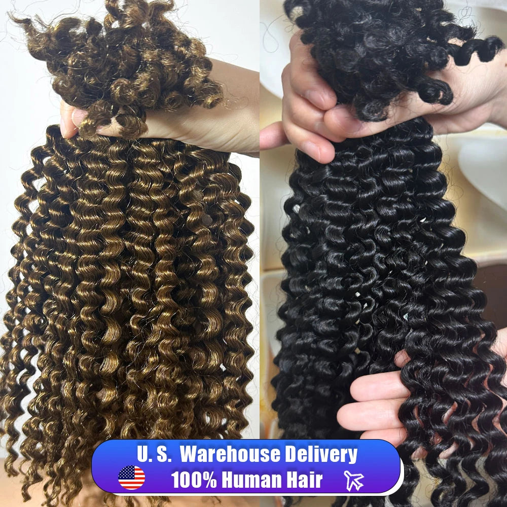 16 Inch 100G Afro Kinky Curly Bulk Human Hair For Braiding For Micro Twist 100% 4B No Weft Twists Human Hair Bundles Extensions