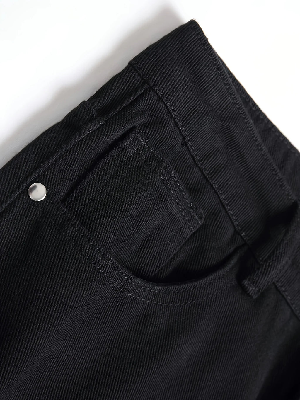 Men's slim fit perforated black denim pants