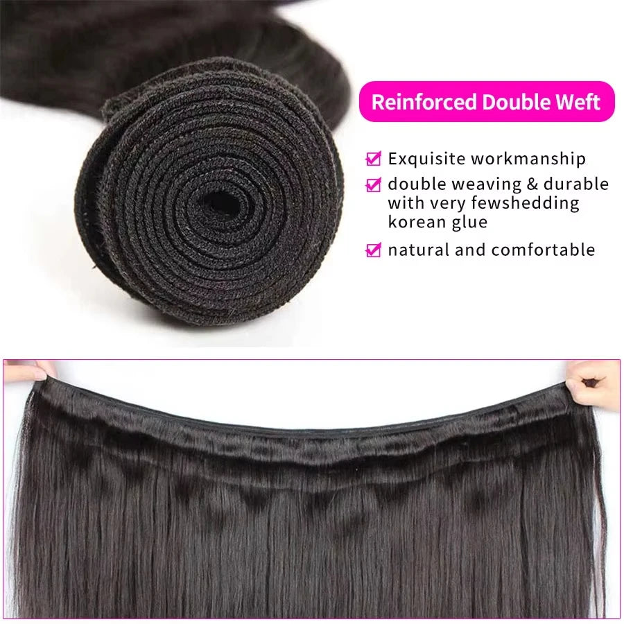 100% Remy Human Hair Bundles Brazilian Body Wave Double Weft Bulk Braiding Hair Sew In Quick Weave Bundles 1/3/4 Pcs 14-30 Inch