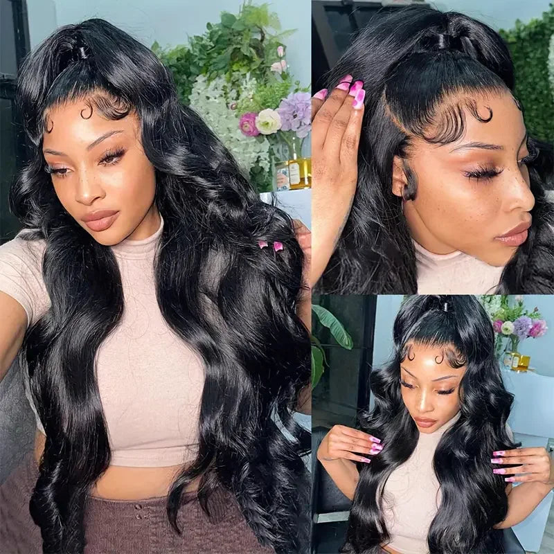 Body Wave Lace Front Wigs Human Hair Pre Plucked 180% Density Human Hair Wigs for Black Women 13x6 transparent Lace Frontal Wigs