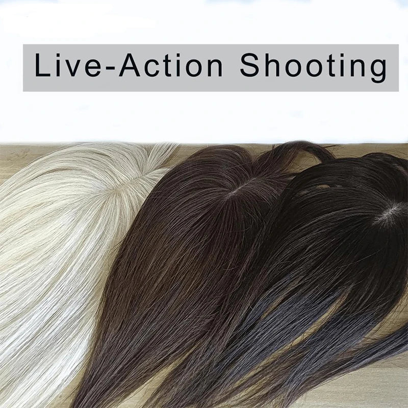 Real Human Hair Toppers for Women Daily 360° Bangs 3D Hair Pieces with Thinning Hair Bangs20, 25, 30, 35cm