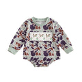 2024-04-19 Lioraitiin Autumn Baby Boys Romper Infant Long Sleeve Crew Neck Duck Embroidery Camouflage Romper