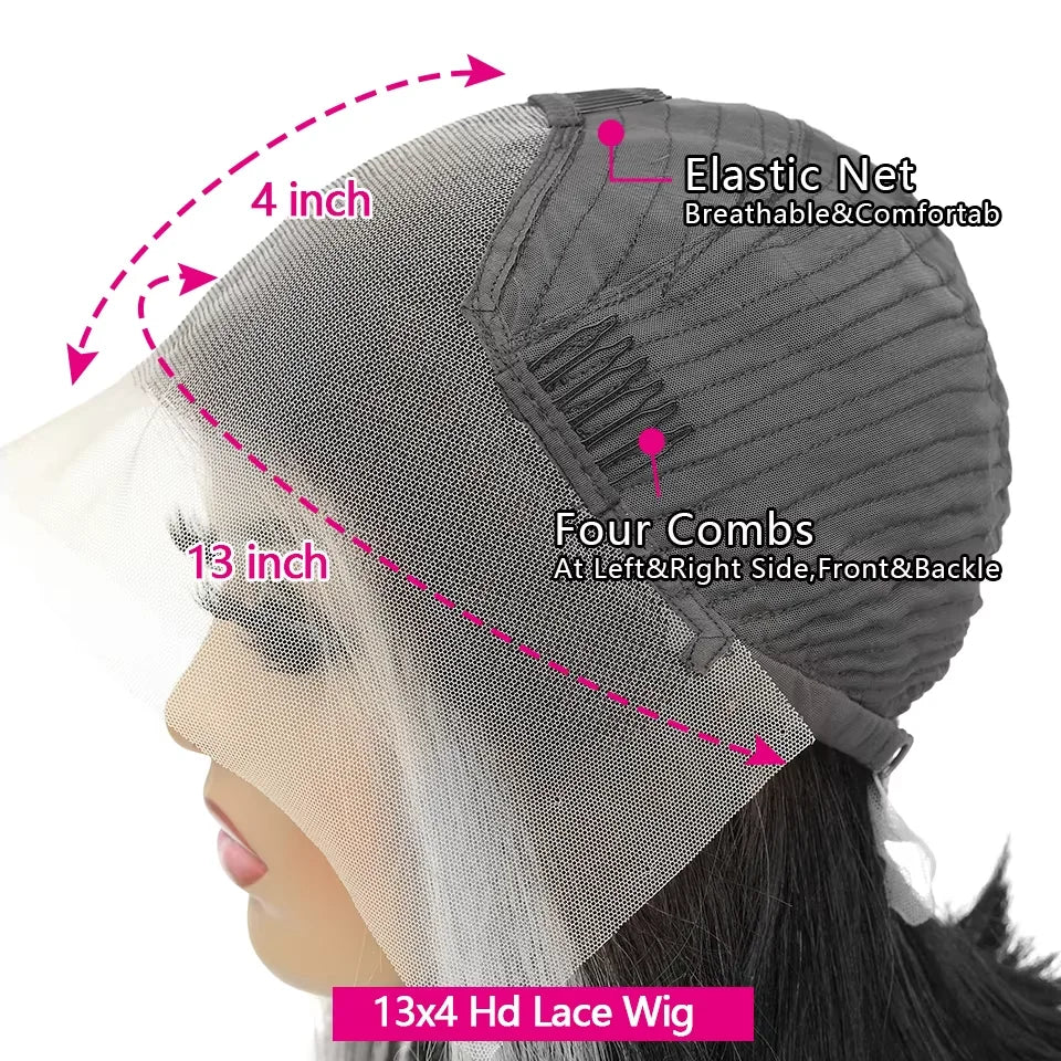 Bone Straight 13x4 13x6 HD Lace Frontal Brazilian Wig 5x5 Closure Glueless 360 Full Lace Front Human Hair Wigs For Black Women
