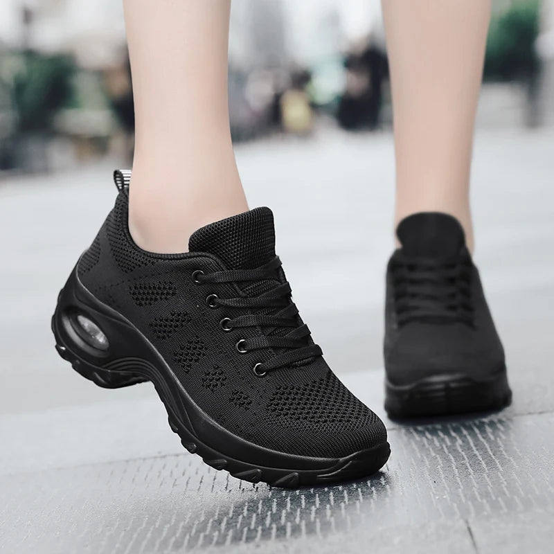 2025 Women's Fashion New Product: Sports Walking Shoes Breathable and Lightweight Casual Walking Platform Shoes Calzados Mujeres