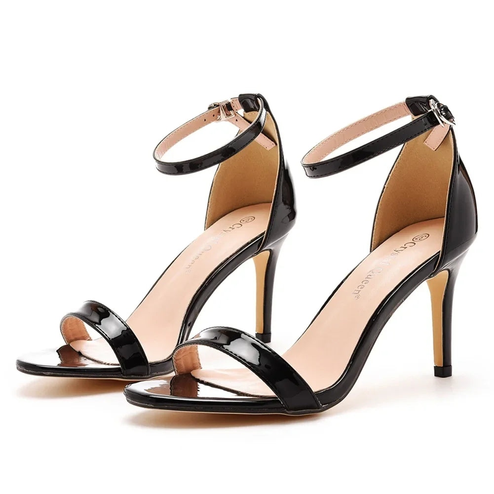 Sandals Women High Heels Black Large Sandals Plus Size Heels 44 45 46  Men's Stage Performance High Heel Sandal Large Shoes