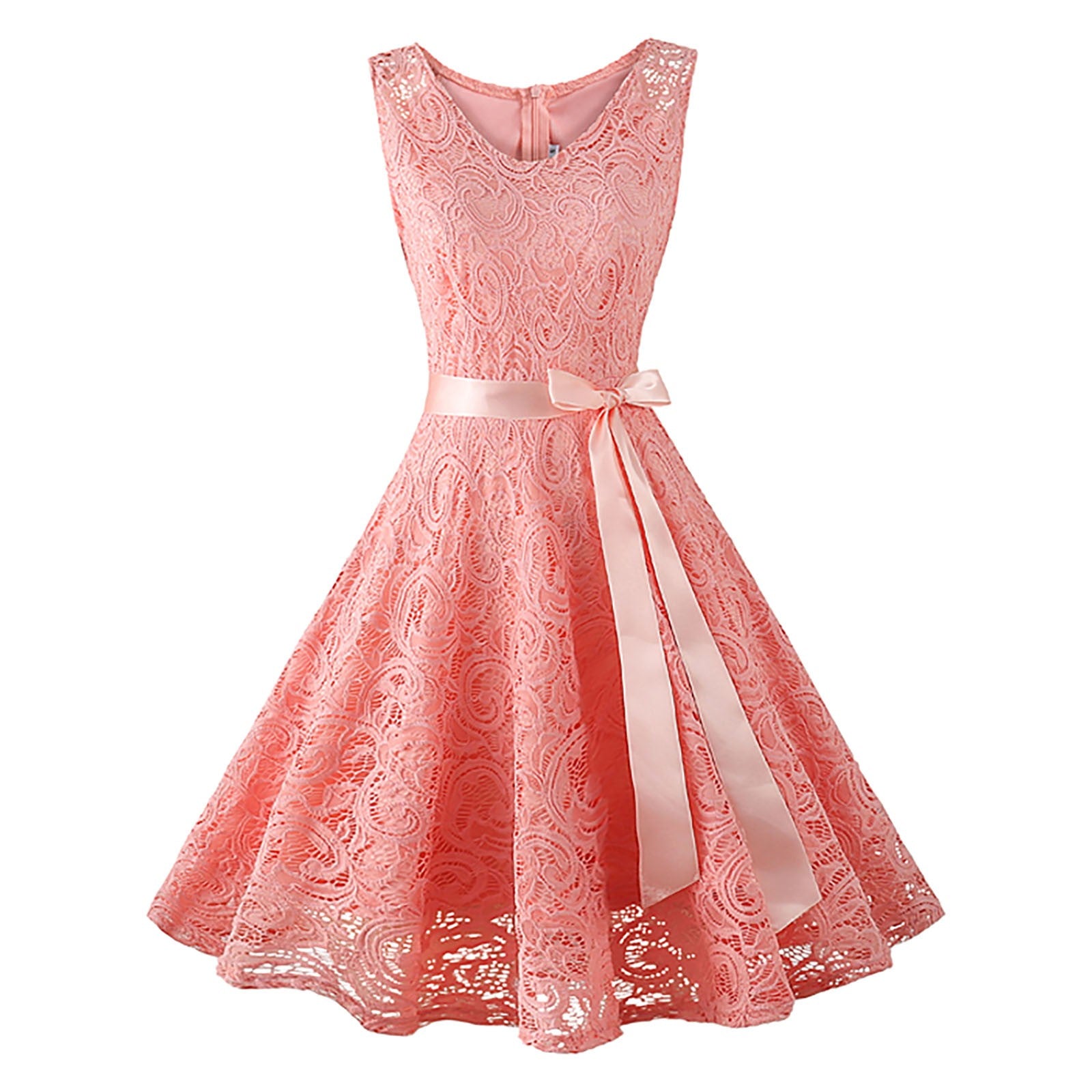 Pink Lace Party Wedding Dresses for Women Solid Sleeveless Elegant Gown Bridesmaid Prom Party A Line Dress Hollow Lace Up Robe