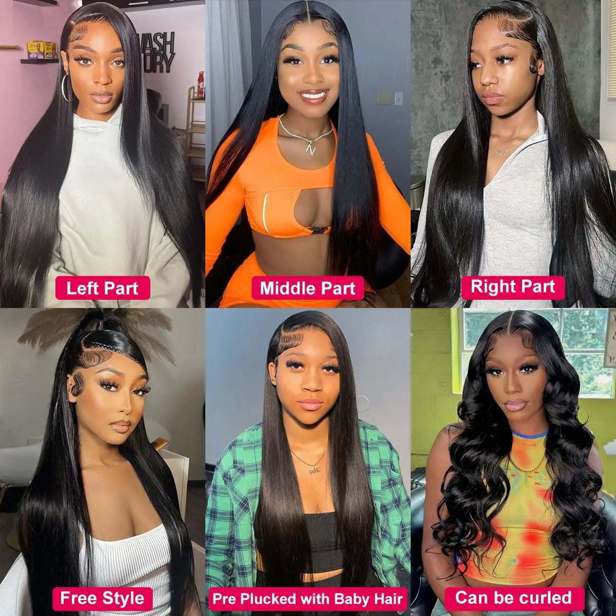 30 inch Lace Front Wig Straight Lace Frontal Wigs Pre Plucked 200% Density 13X4 Brazilian Human Hair Wig For Women Natural Black