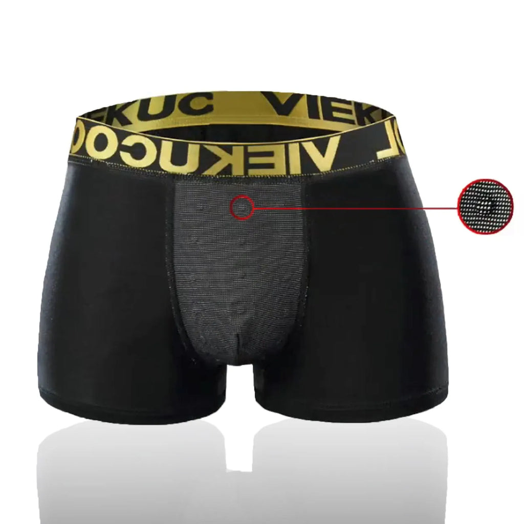Mens Boxer Panties Strong Magnetic Tourmaline Painted U-Convex Briefs Boxer Briefs Underpants Mid Waist Short Pants Male