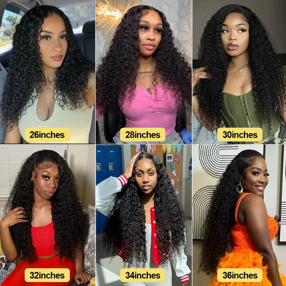 40 Inch Deep Wave 13x6 Hd Lace Frontal Human Hair Wigs 250 Density Brazilian Curly Water Pre Cut Lace Glueless Wig Ready To Wear