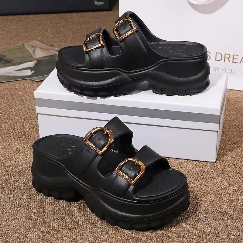 Thick-Soled Sandals for Small People, Women's Outer Wear, New Summer Heightening Fashion Flip-Flops, Beach Eva Casual Shoes