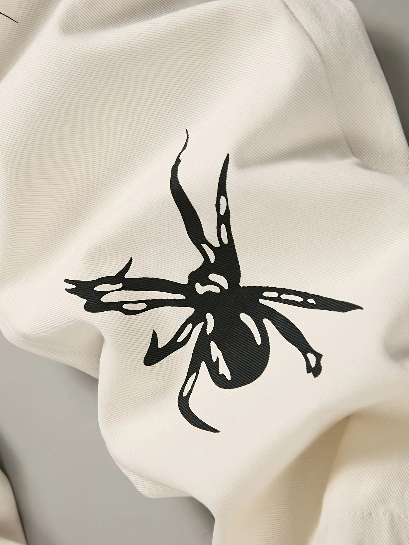 Men's jeans, men's spider web printed worn-out jeans