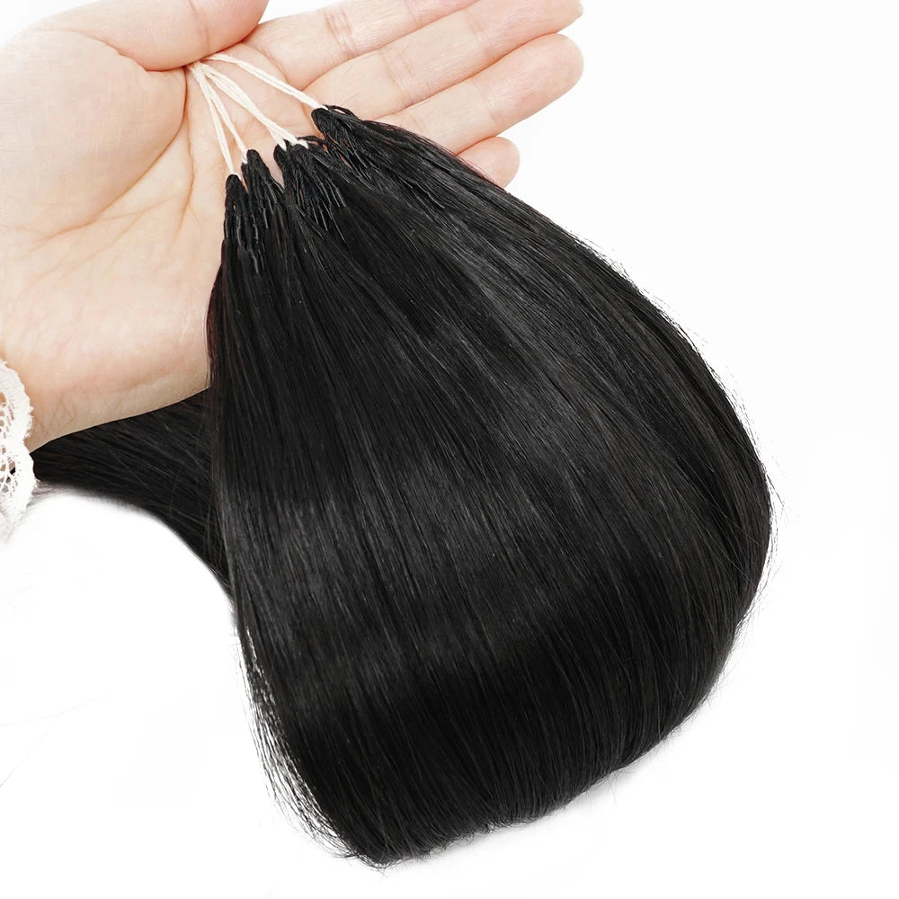 Crochet Human Hair Straight Human Hair Body Wave 1B Black Pre-Separated Knotless Crochet Extensions With Loop For Braiding