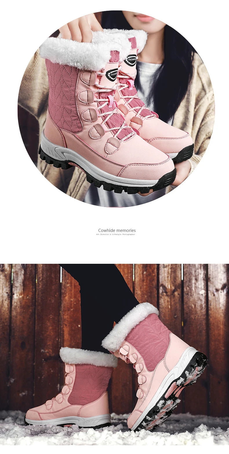 Women Classic Snow Boots Winter Warm Shoes Handmade Platform Shoes Womens Boots Ankle  Size 43 Booties