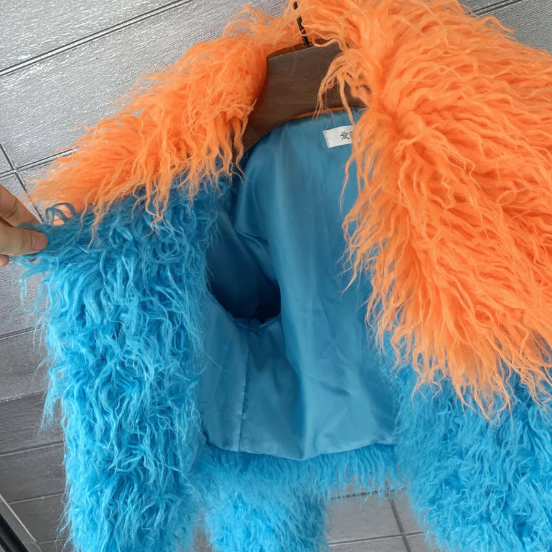 DEAT 2025 Fashion Winter Turn-Down Collar Faux Fur Short Coat For Women Versatile Loose Lamb Wool Jacket Female 11A06261