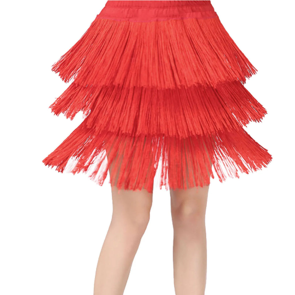 Girl dresses Kids Girls Tassel Dance Skirt Latin Ballroom Layered Fringe Dancewear vestidos para niñas
