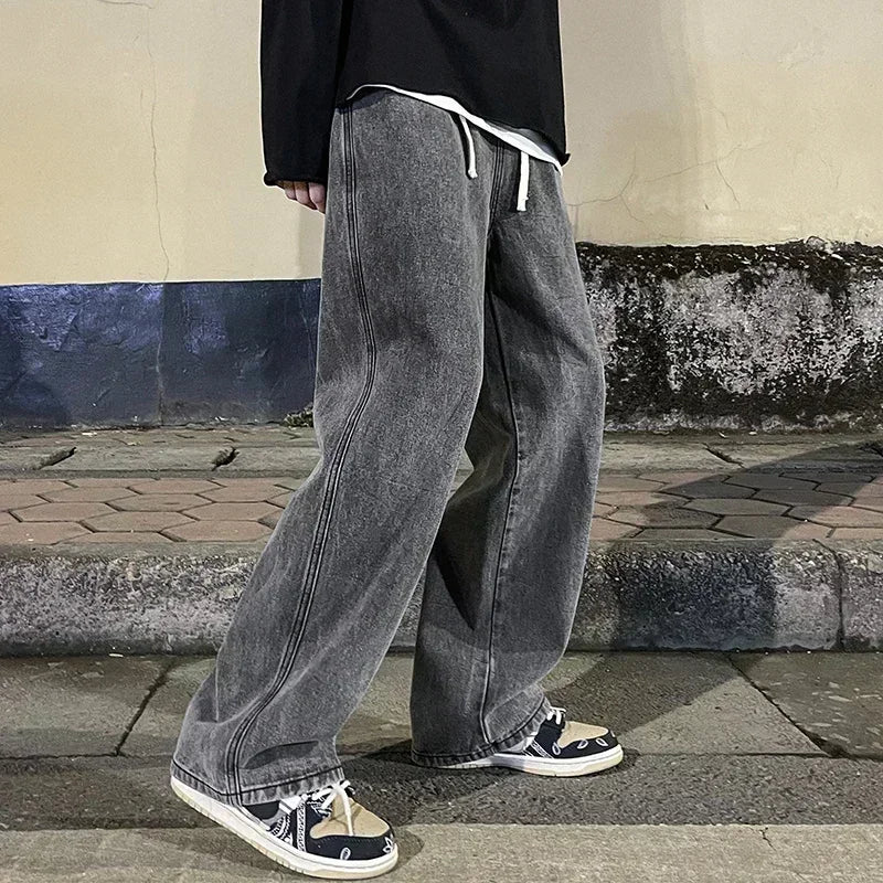 2024 New Streetwear Loose Jeans Men Korean Style Fashion