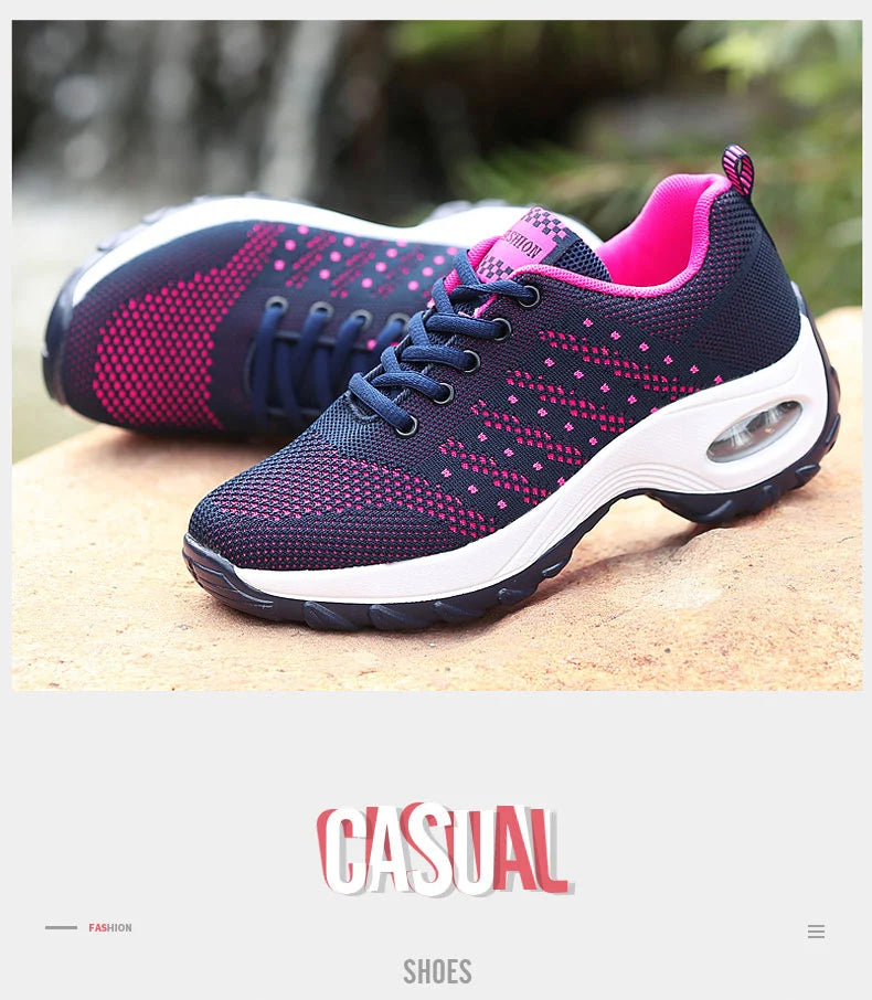 2025 Women's Fashion New Product: Sports Walking Shoes Breathable and Lightweight Casual Walking Platform Shoes Calzados Mujeres