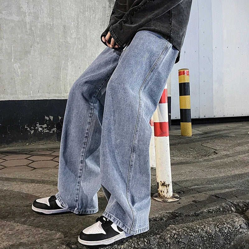 2024 New Streetwear Loose Jeans Men Korean Style Fashion
