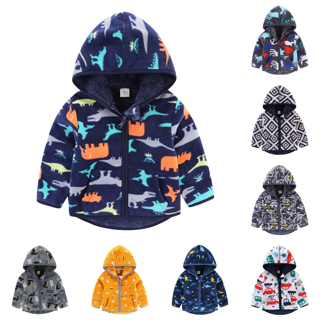 Girls Hooded Coats Toddler Baby Boys Girls Hooded Zipper Long Sleeve Thick Warm Outerwear Girls Coat Hook