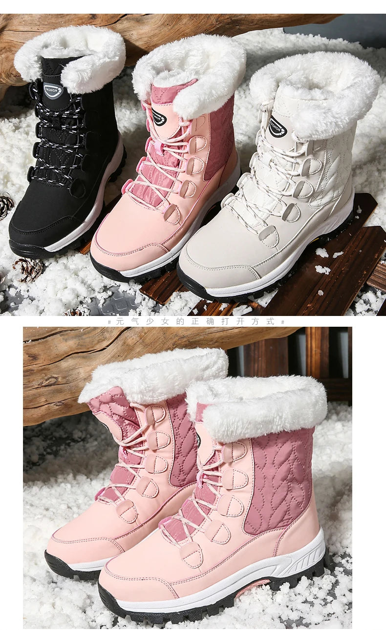 Women Classic Snow Boots Winter Warm Shoes Handmade Platform Shoes Womens Boots Ankle  Size 43 Booties