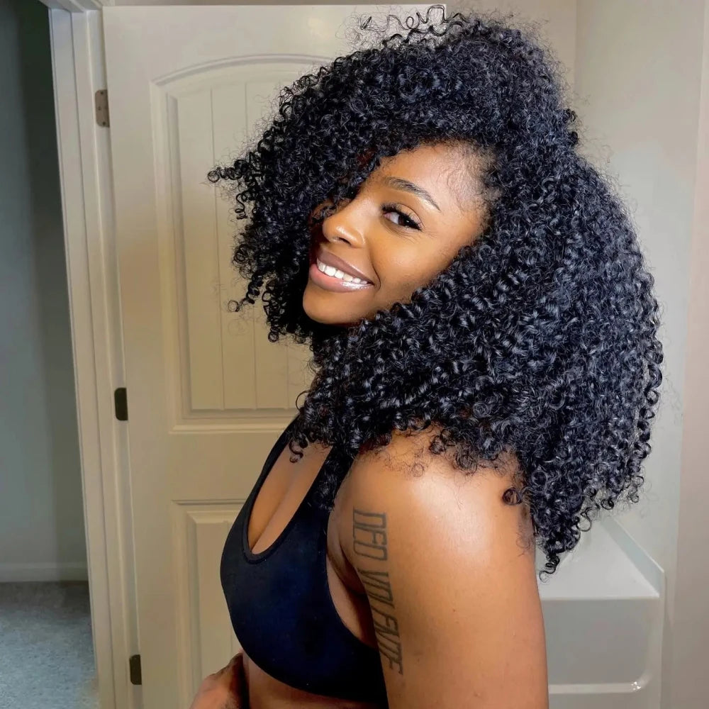 Feather Crochet Human Hair 4/27 Highlight Pixie Curl Bulk Hair Extensions Lightweight Small Spirals Curly Crochet Hair For Braid