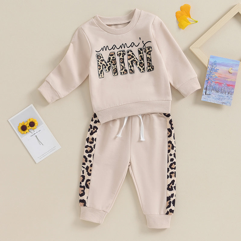 2023-09-15 Lioraitiin 0-3Y Newborn Baby Girls Clothing Set Letter & Leopard Print Long Sleeve Pullover Strap Pants 2 Pcs Outfit