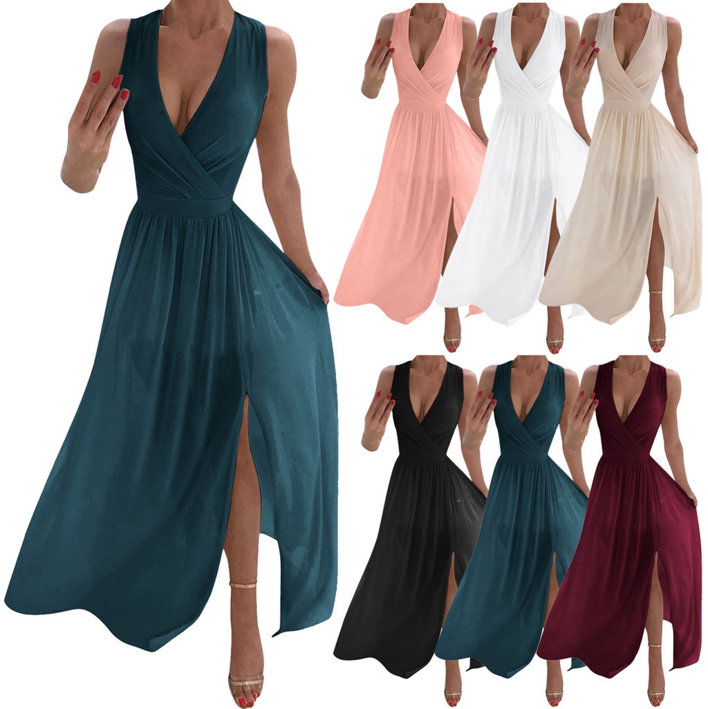 Sexy Women Dresses Outfits 2023 Plus Size Beach V-neck Dresses Summer Party A-line Midi Formal Dresses Women's Clothing 원피스
