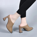 Sandalias Summer 20235 New Women Slipper High Heel Sandal Shoes Ladies Solid Casual PU Leather Slides Pumps Women Heels Shoes