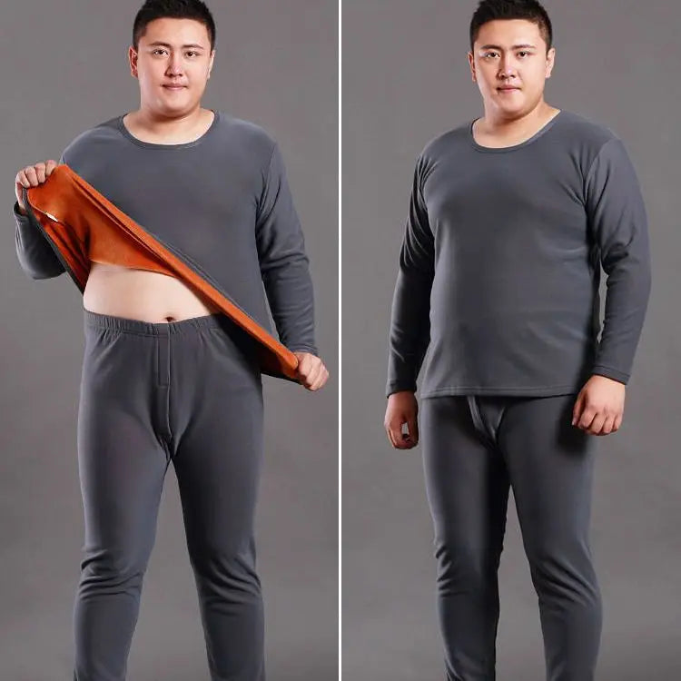 Winter Thermal Underwear Suit Man 6XL Size Fleece keep warm Men Long Johns Loose Elasticity Homewear Nightwear