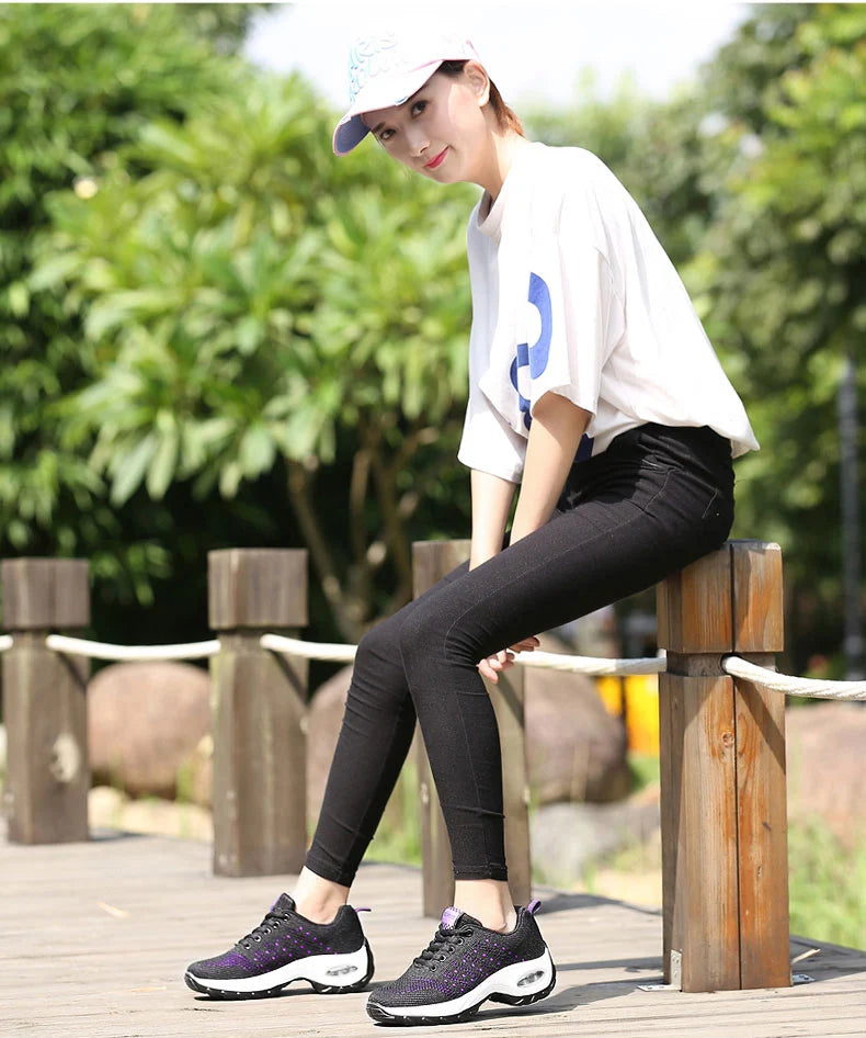 2025 Women's Fashion New Product: Sports Walking Shoes Breathable and Lightweight Casual Walking Platform Shoes Calzados Mujeres