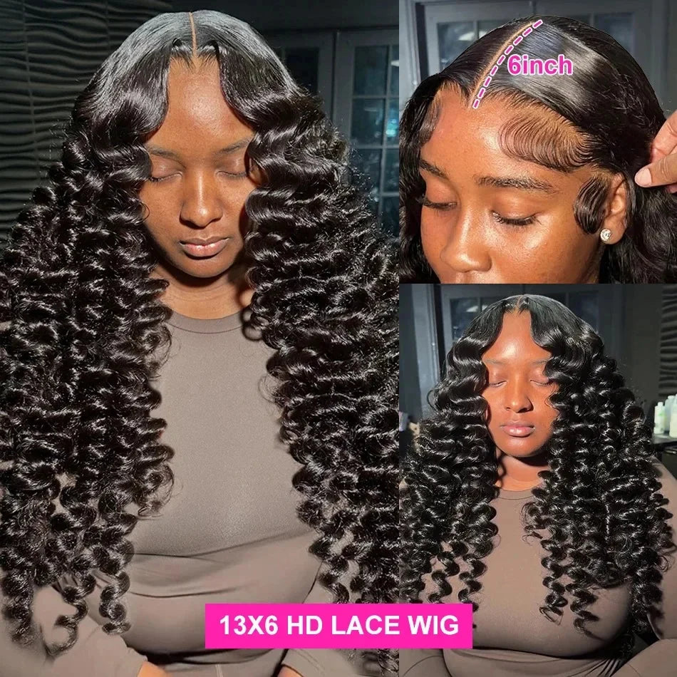 30 40 Inch Loose Deep Wave Wigs 13x6 Hd Lace Frontal Wig Brazilian Human Hair Wig 13x4 Preplucked Transparent Hd Lace Front Wig