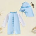Infant Boys Swimsuit Long Sleeve Zipper Swimsuit Sun Protective Clothing Infant Bathing Swimwear Swimsuit Romper with Bow Print