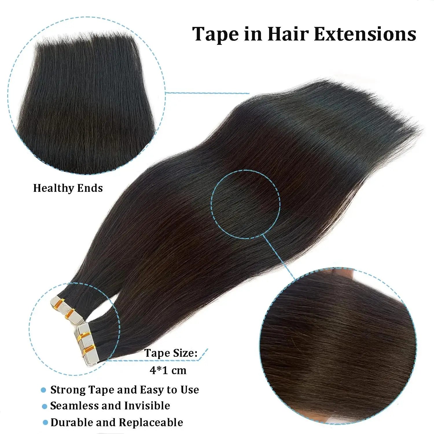 Reba Mini Tape In Human Hair Extensions Straight Human Hair European Remy Tape Adhensive Real Thick Human Hair Extensions 20pcs