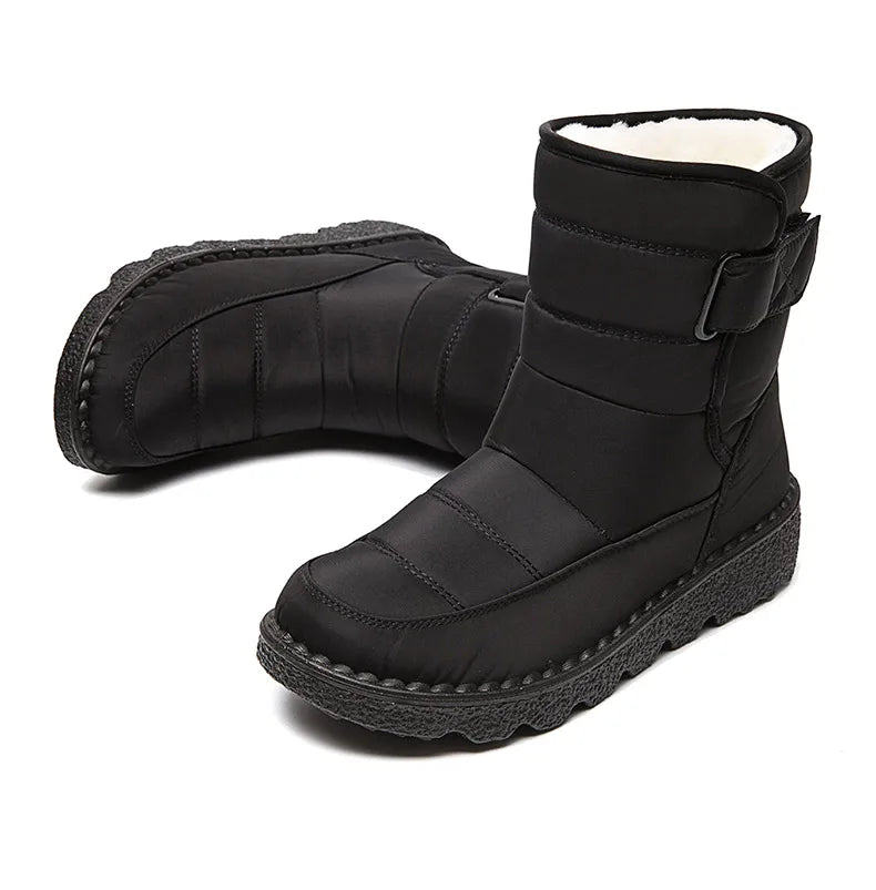 Women Boots 2025 Winter Shoes Woman Waterproof Snow Boots Winter Warm Fur Botas Mujer Korea Style Black Ankle Boots For Women