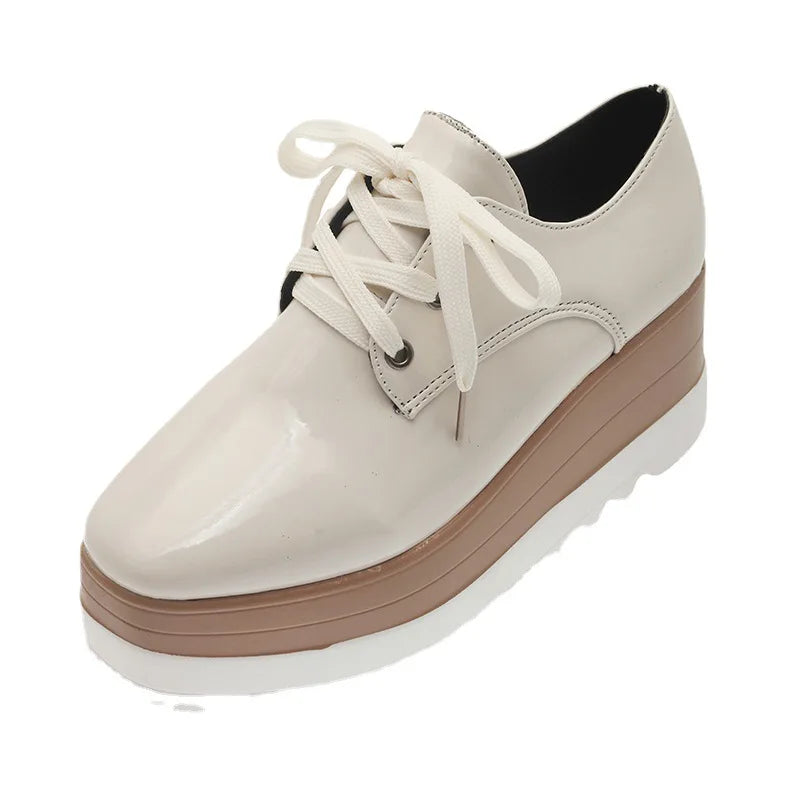 2024 New Spring Women Flat Platform Shoes Slip on Moccains Ladies Casual Shoes Woman Thick Sole Brogue Creepers Sneakers
