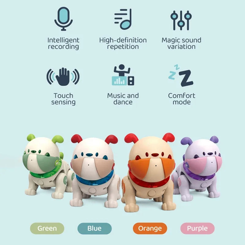 Intelligent Programmable Toy Rc Pet Kid Toys Interactive Voice and Touch Sensing Dancing Music Remote Control Cartoon Robot Dog