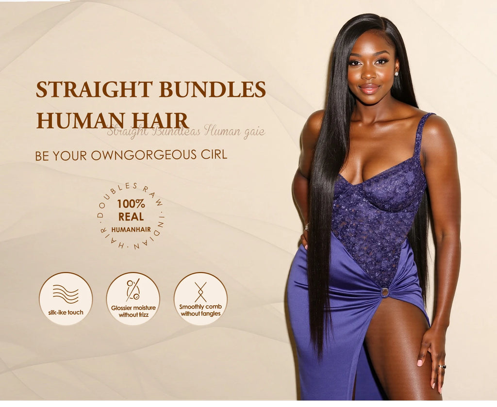 30 40 Inch Straight Bundles 100% Human Hair Brazilian Virgin Hair Natural Color 3 4 Pcs Raw Hair Bundles Extensions For Women
