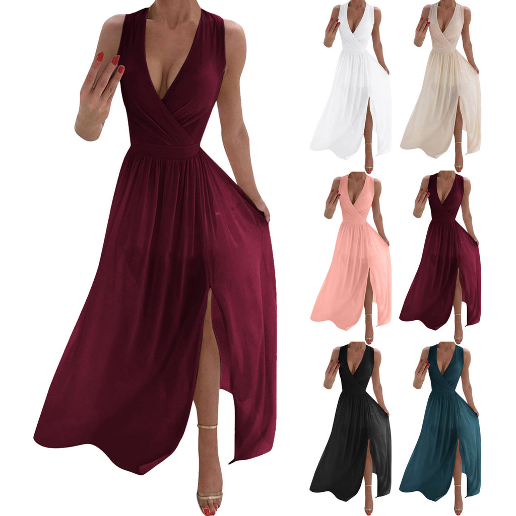 Sexy Women Dresses Outfits 2023 Plus Size Beach V-neck Dresses Summer Party A-line Midi Formal Dresses Women's Clothing 원피스