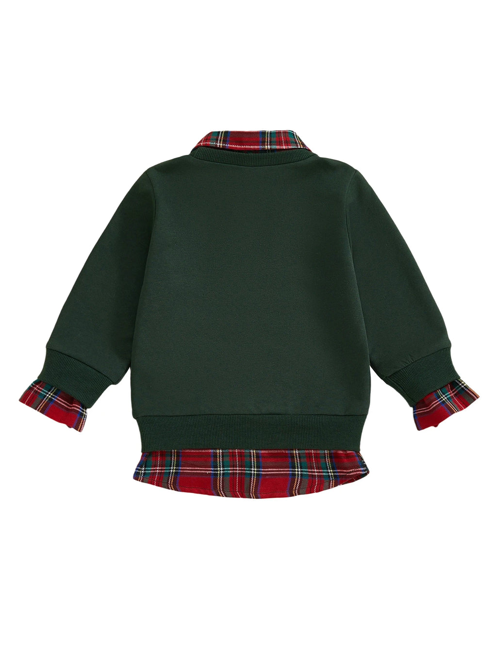 Lioraitiin Kids Boys Girls Sweatshirt Long Sleeve Embroidery Letters Patchwork Hoodie Pullover Christmas Costume Tops