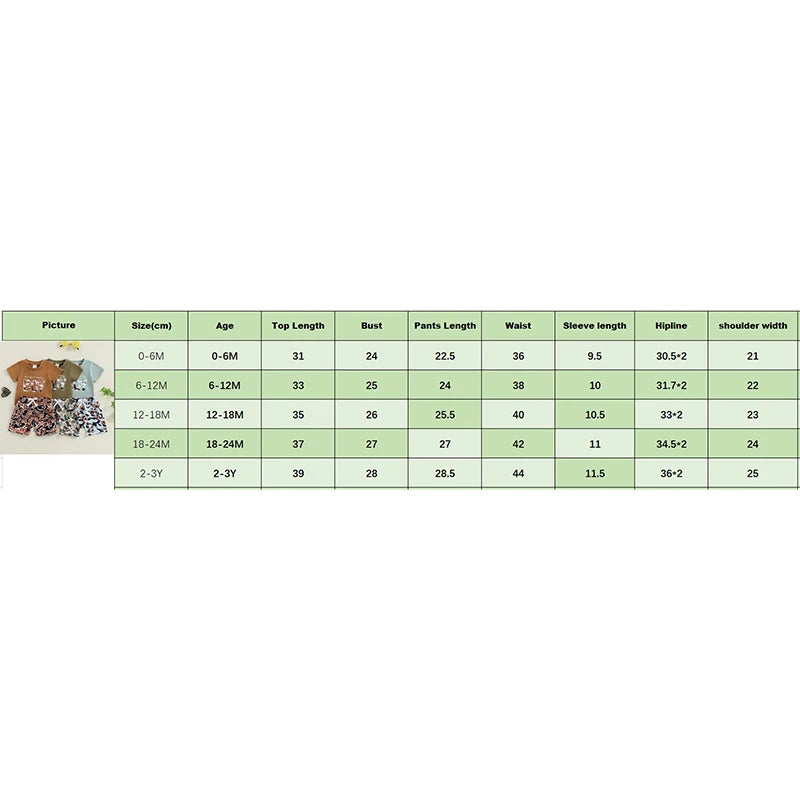 2025-01-13 Lioraitiin Toddler Boys Summer Shorts Sets Short Sleeve O Neck Letter Print Tops and Camouflage Shorts Sets